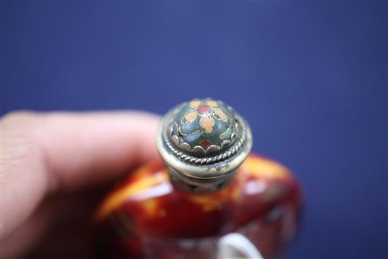 A Chinese realgar glass snuff bottle, 18th / 19th century, 7.5cm